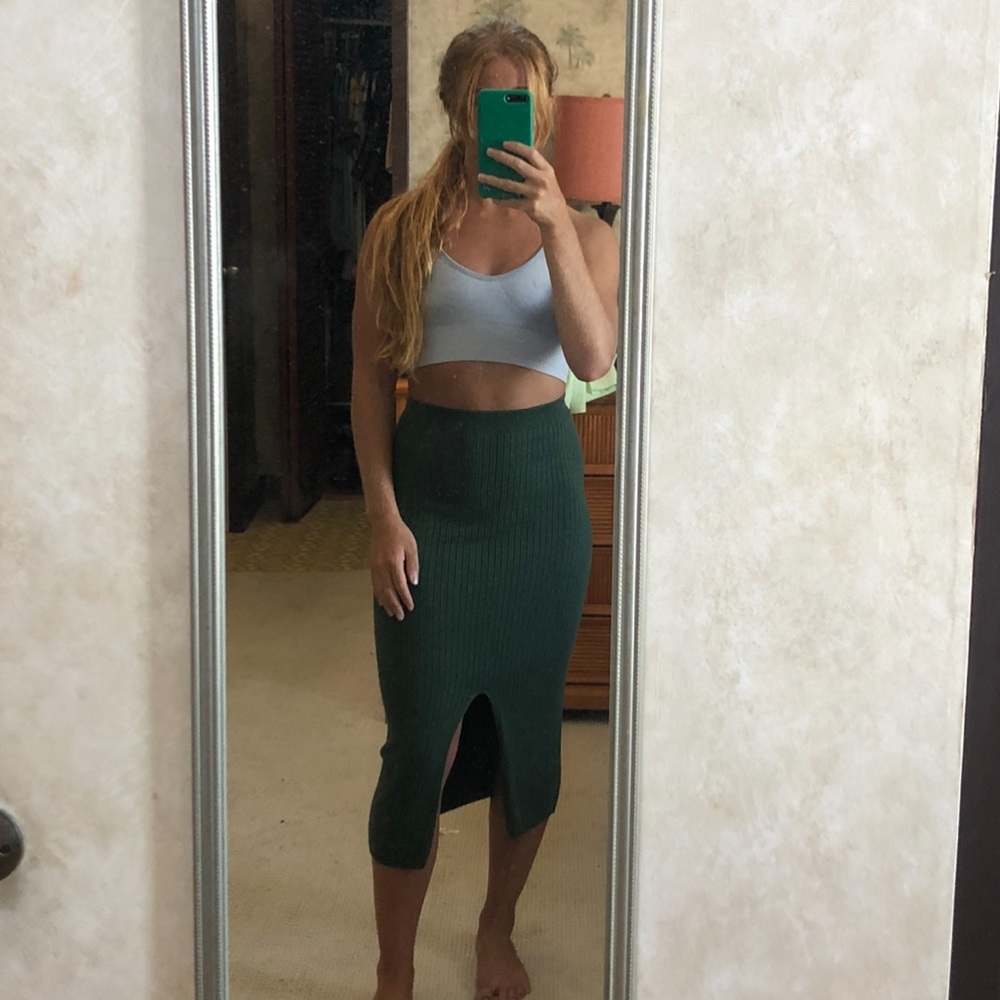 Forest green Free People skirt!!! Never been worn!